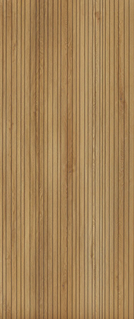 Modee True Wood veggplata – Fluted Burbon – viðaráferð með rimlum
